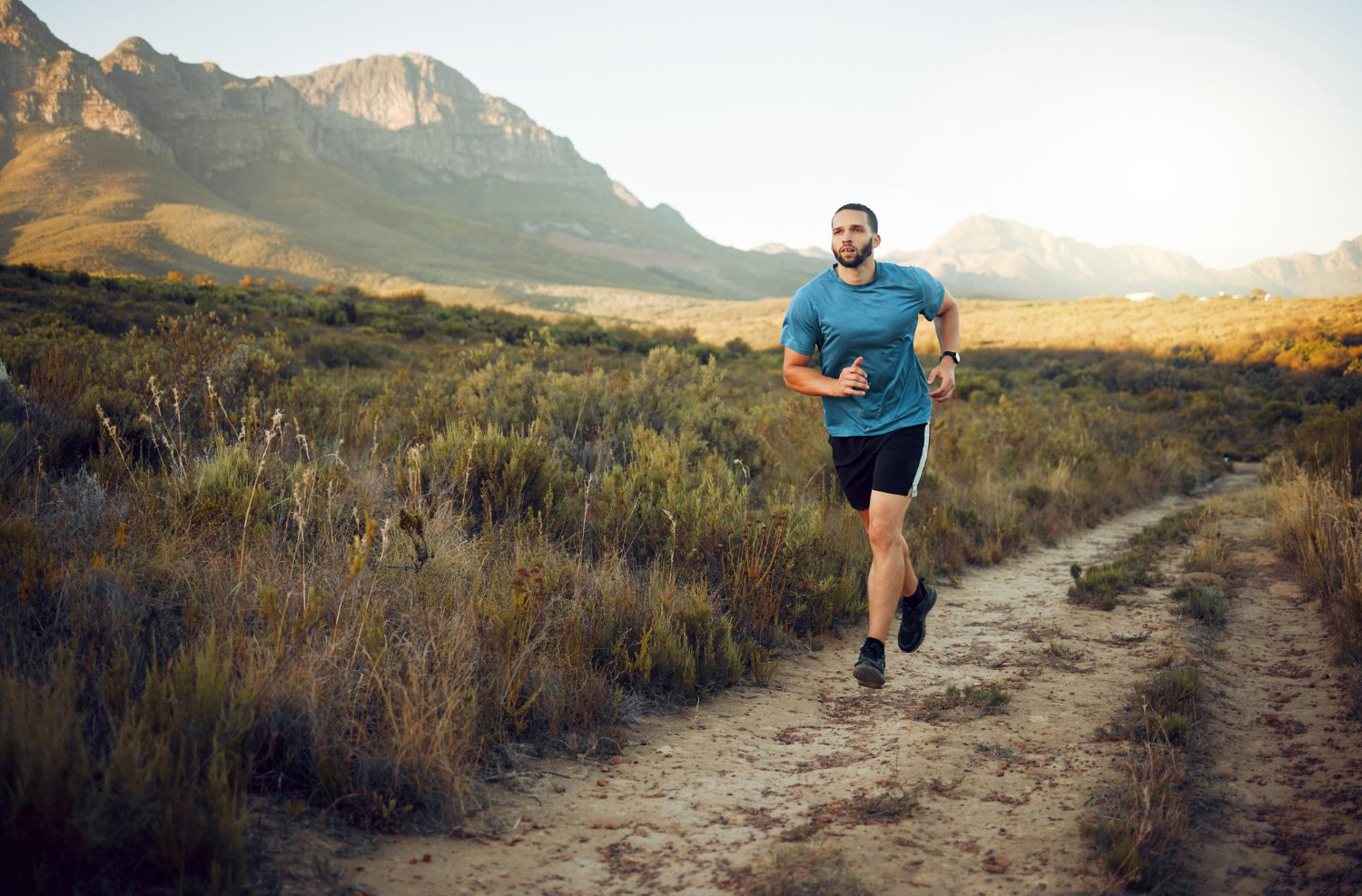 Man running on track